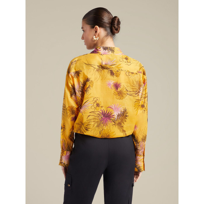 Elena Mirò - Camisa con estampado tropical - Amarillo