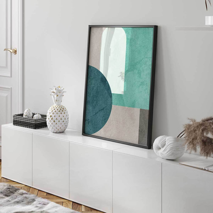 Affiche art geometrique Forme verte Affiche seule