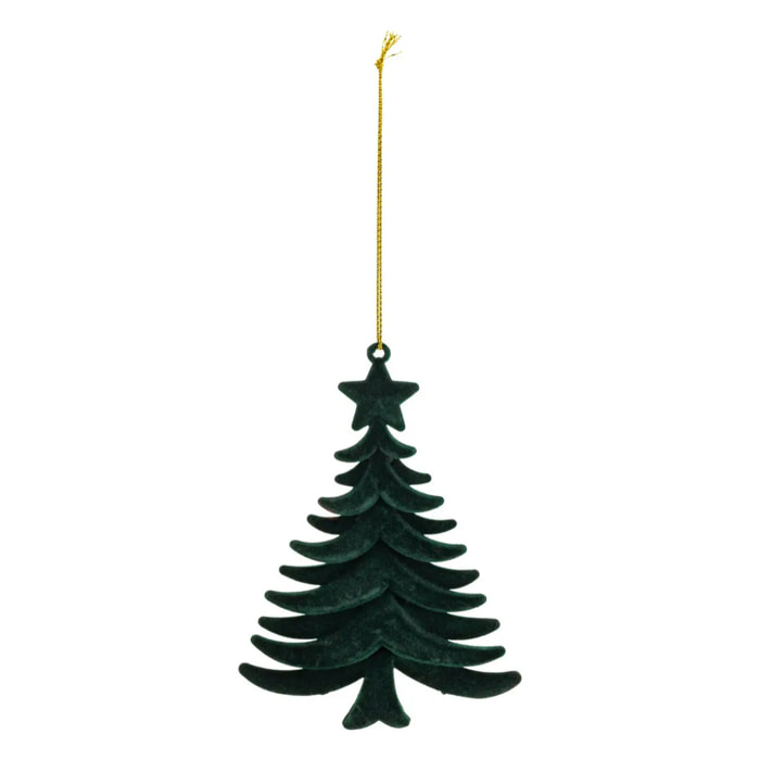 SDN PLF SAPIN VELOUR VERT 14CM