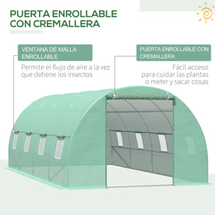 Invernadero para Planta de Acero y Polietileno 6x3x2m Verde