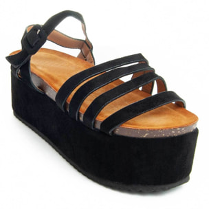 Sandalias de Plataforma - Negro - Altura: 10 Cm