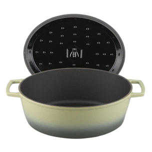 Cocotte en fonte ovale 33cm - "Masseiron Olivine"