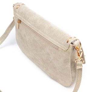 Belmonte Bolso bandolera Mujer. Piel auténtica Gamuza Lavado a la Piedra