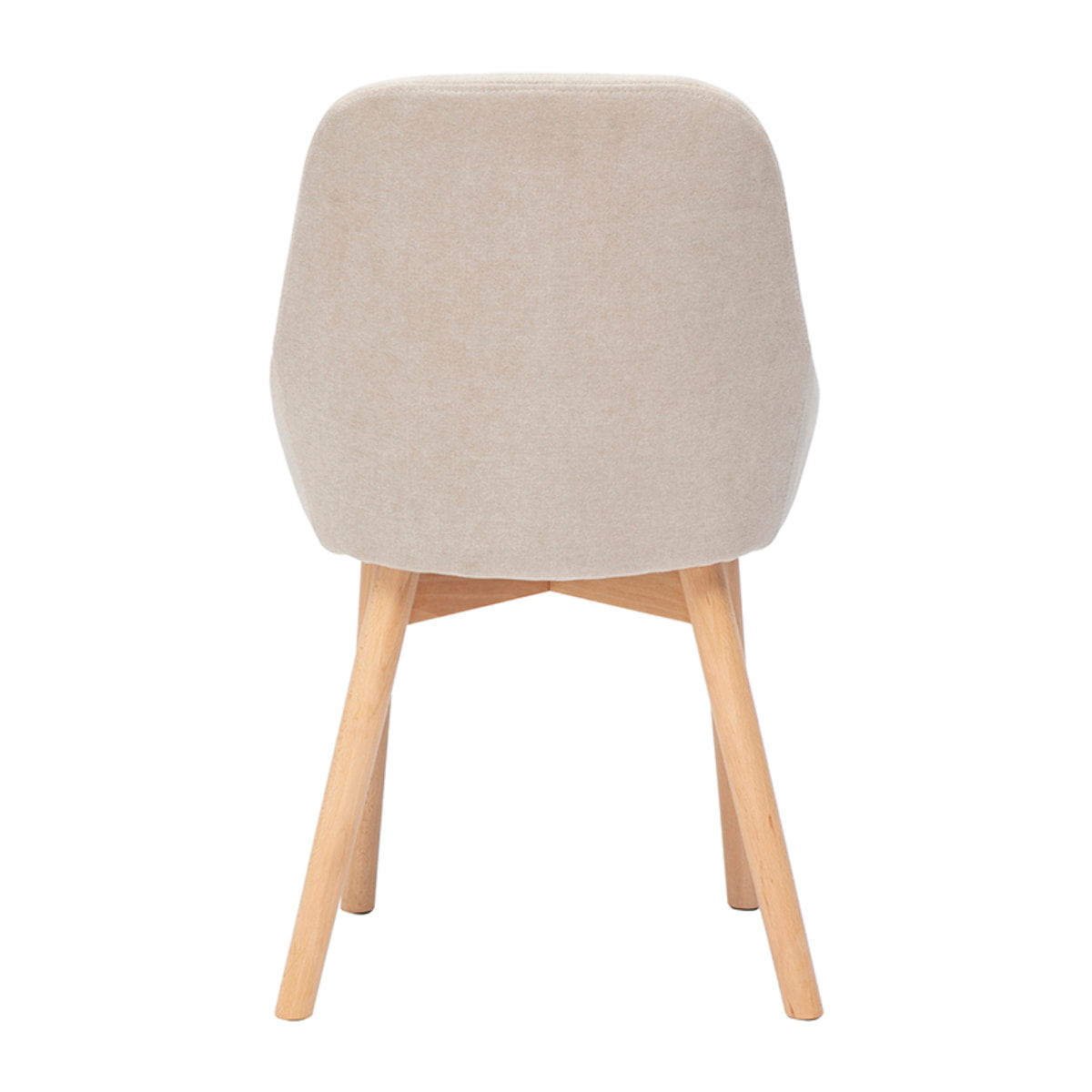 Chaises scandinaves en tissu effet velours beige et bois clair massif (lot de 2) HOLO