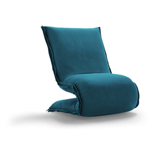 Fauteuil "Adeline" en velours turquoise