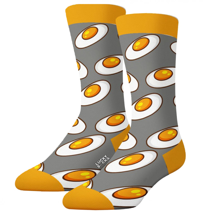 Par de calcetines largos lucky socks diseño huevos fritos