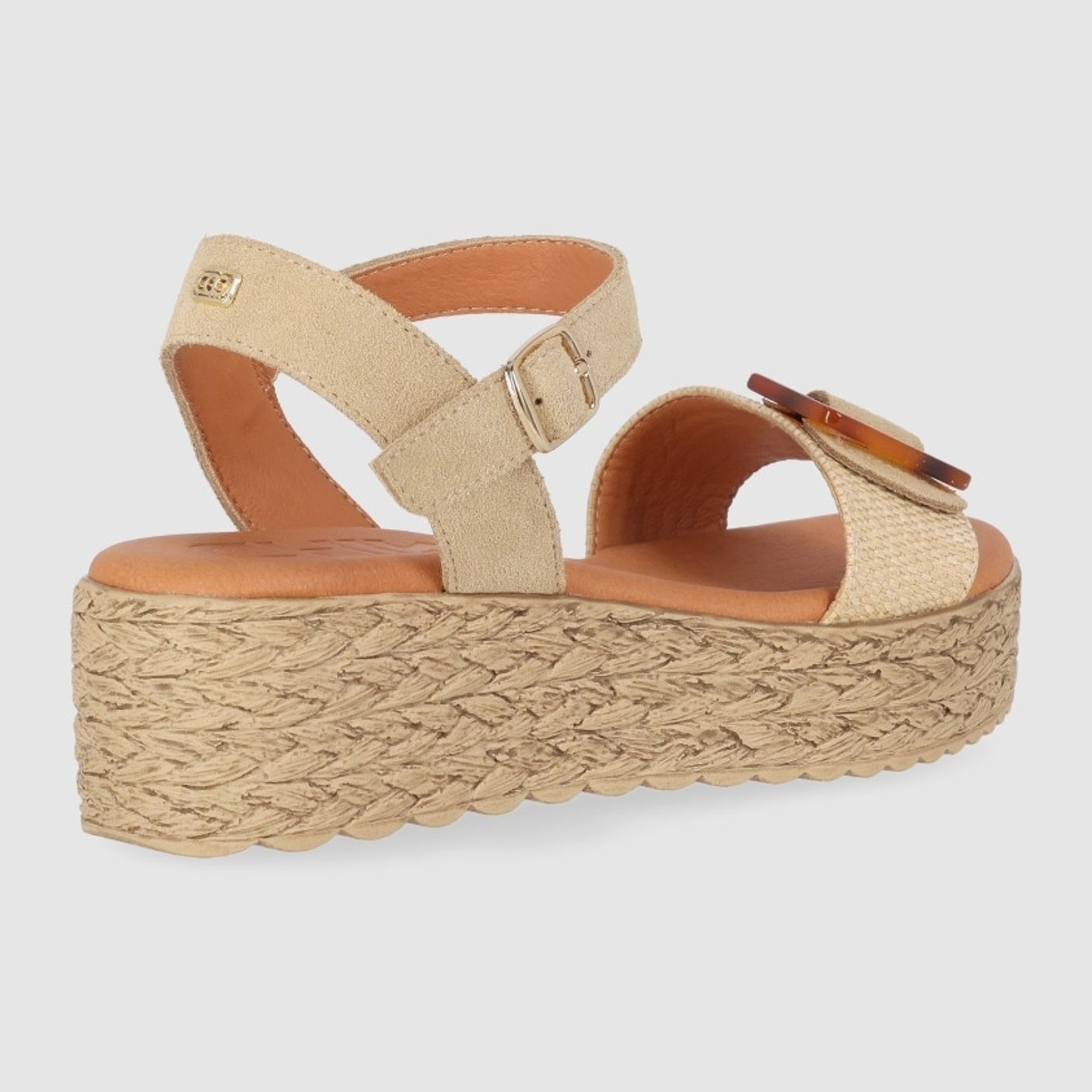 Sandalias de Serraje - Natural - Tacón: 5 cm