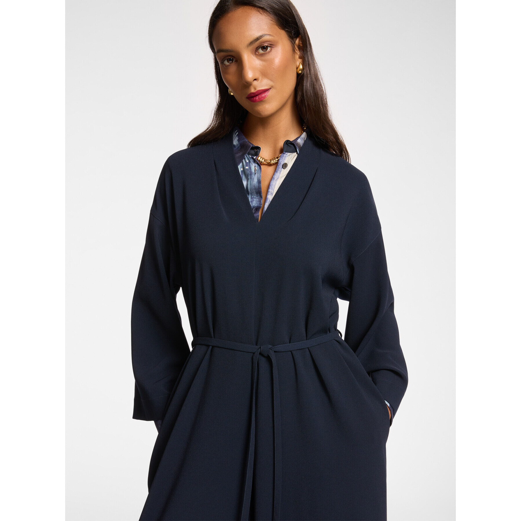 Elena Mirò - Abito con cintura - Blu