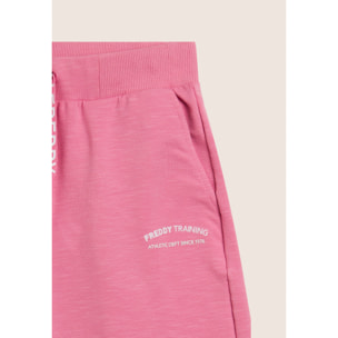 Pantaloni Corti con Spacchi Laterali in Tessuto Fiammato