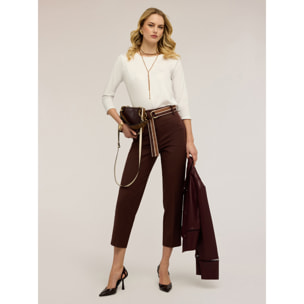 Motivi - T-shirt bimaterica - Bianco