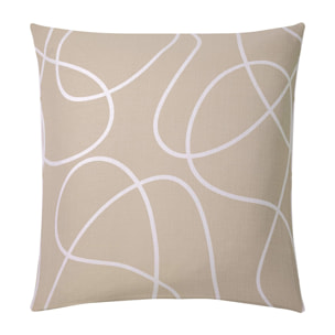 Parure de lit 3 pièces en coton relief trait design housse + taies - Naturel