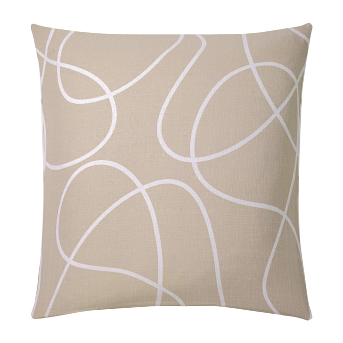 Parure de lit 3 pièces en coton relief trait design housse + taies - Naturel