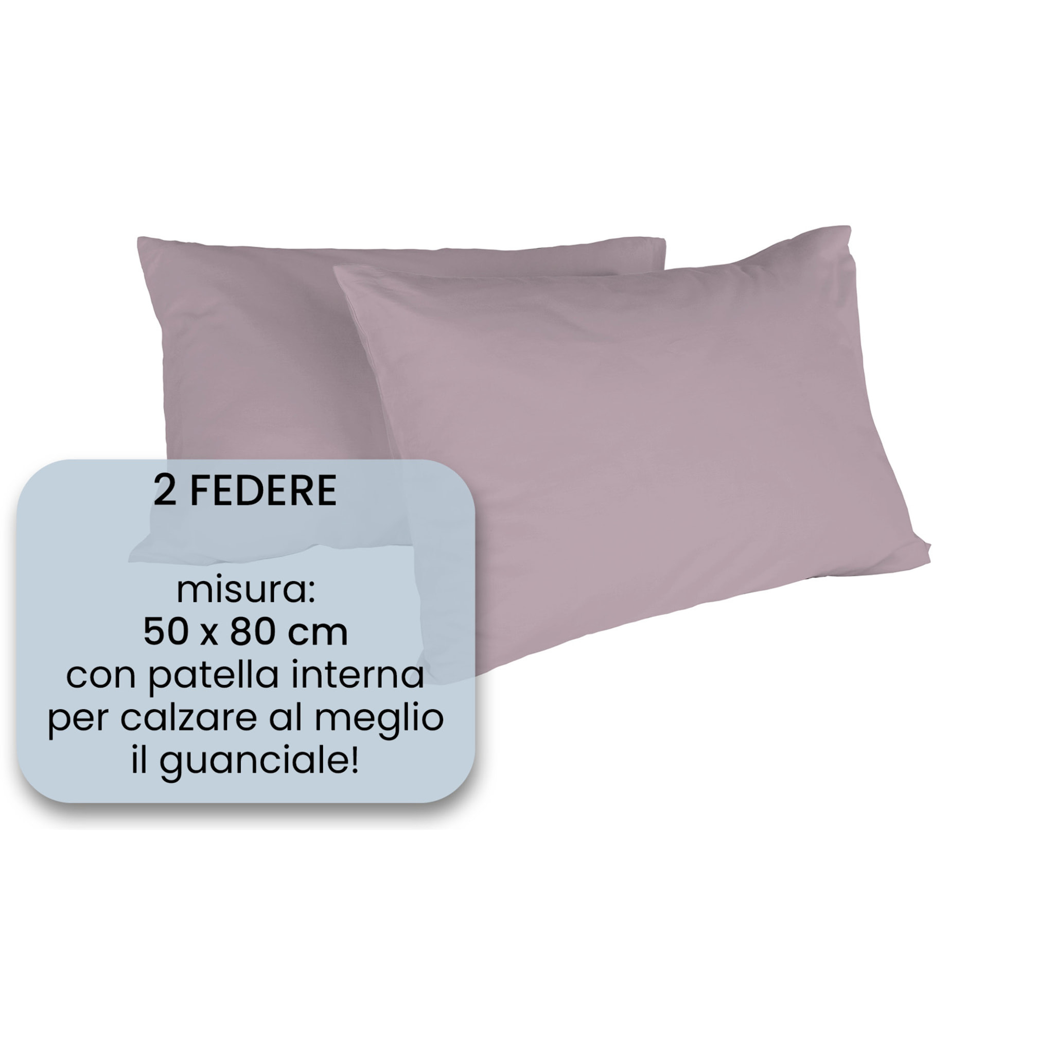 COPPIA FEDERE MAX COLOR, 100% Cotone, Made in Italy - ROSA ANTICO