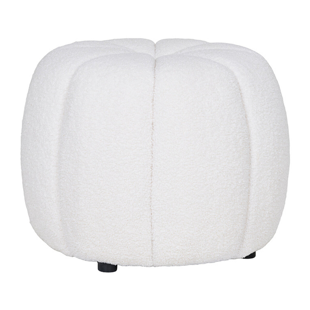 Helda - pouf - en tissu bouclette - Ecru