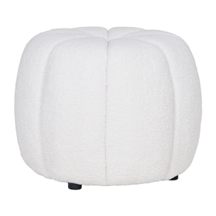 Helda - pouf - en tissu bouclette - Ecru