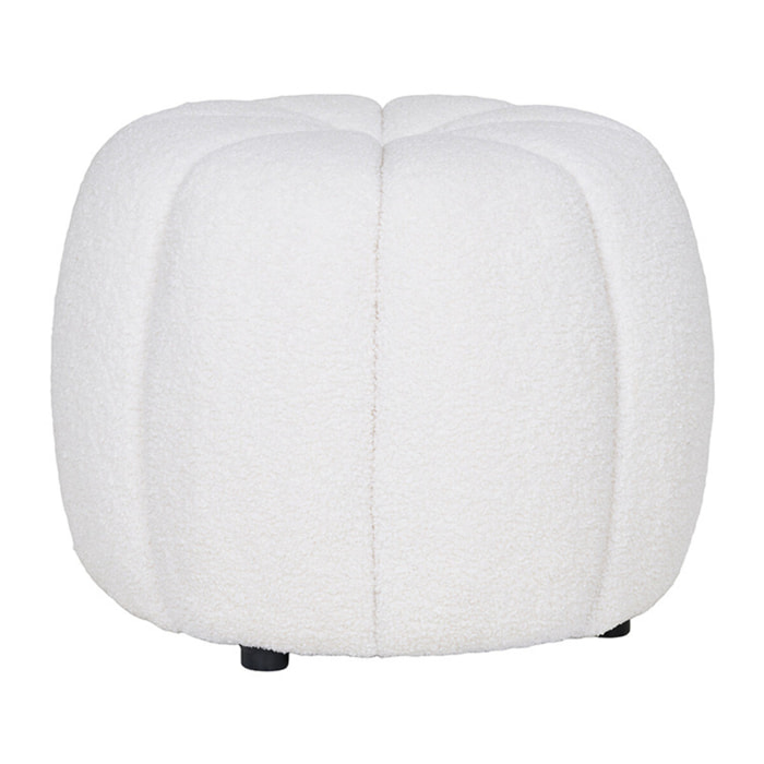 Helda - pouf - en tissu bouclette - Ecru