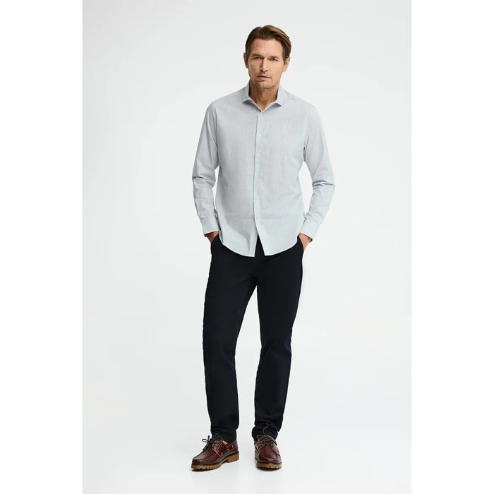 Camisa vichy azul claro de corte slim con logo Rigby Go