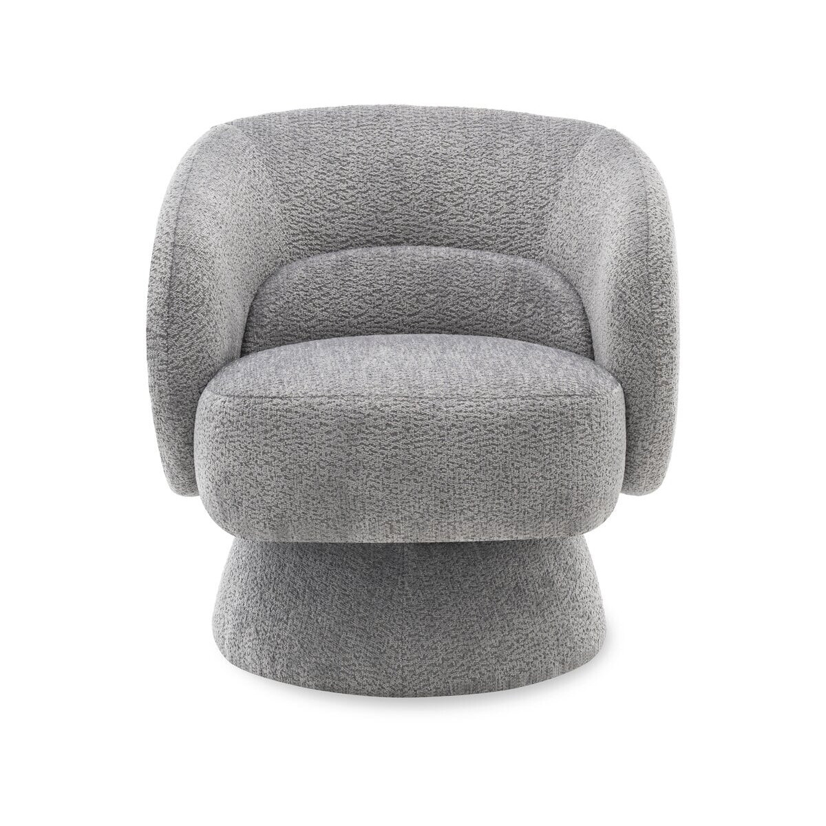 Fauteuil pivotant en tissu bouclette "Franklin" - 74 x 75 x 75 cm - Gris