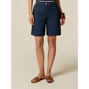 Oltre - Bermuda in gabardine misto cotone - Blu