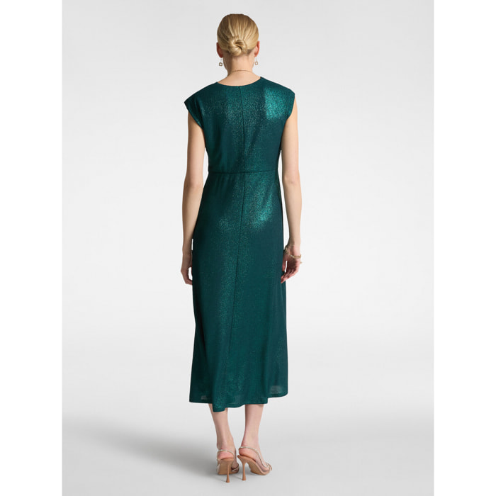 Elena Mirò - Abito lurex con nodo davanti - Verde