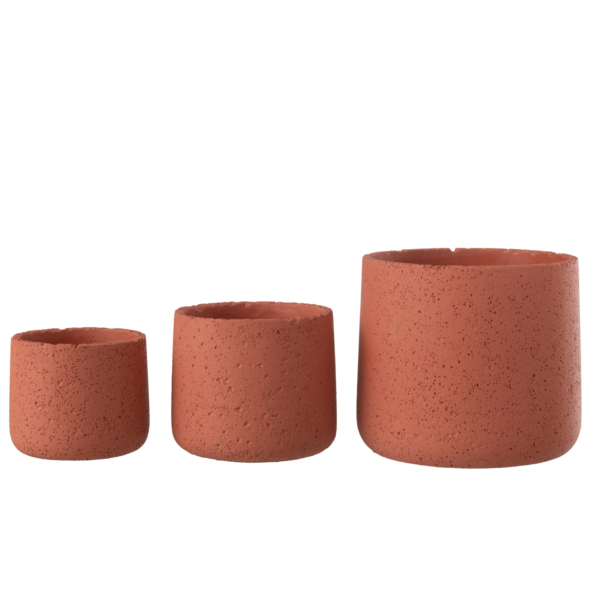 J-Line cache-pot Potine - ciment - terracotta - large -  Ø 19 cm