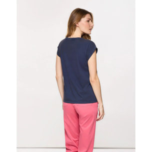 Camiseta Manga Corta Azul Marino - Joei