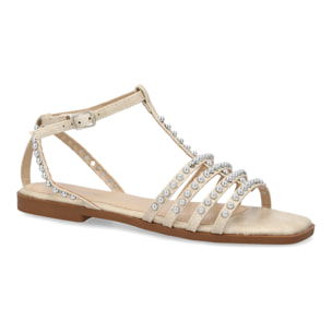 Sandalias planas de mujer, comodas y elegantes, diseño moderno con adornos brillantes