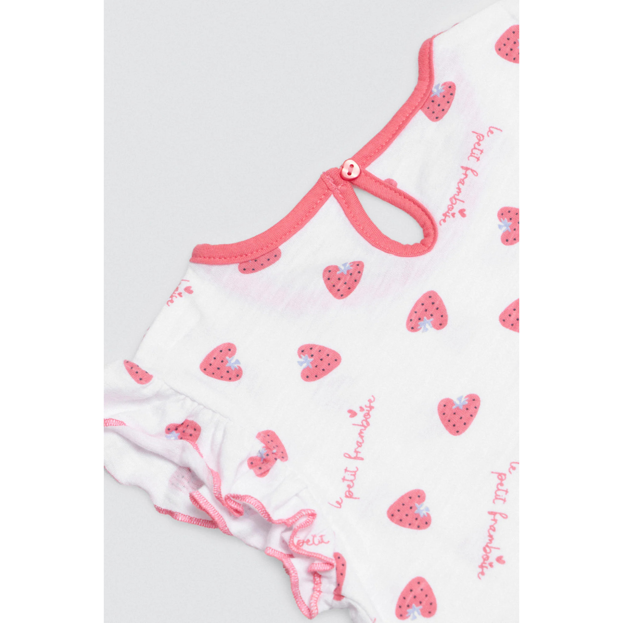 Set per neonati: maglietta a maniche corte e salopette Raspberry