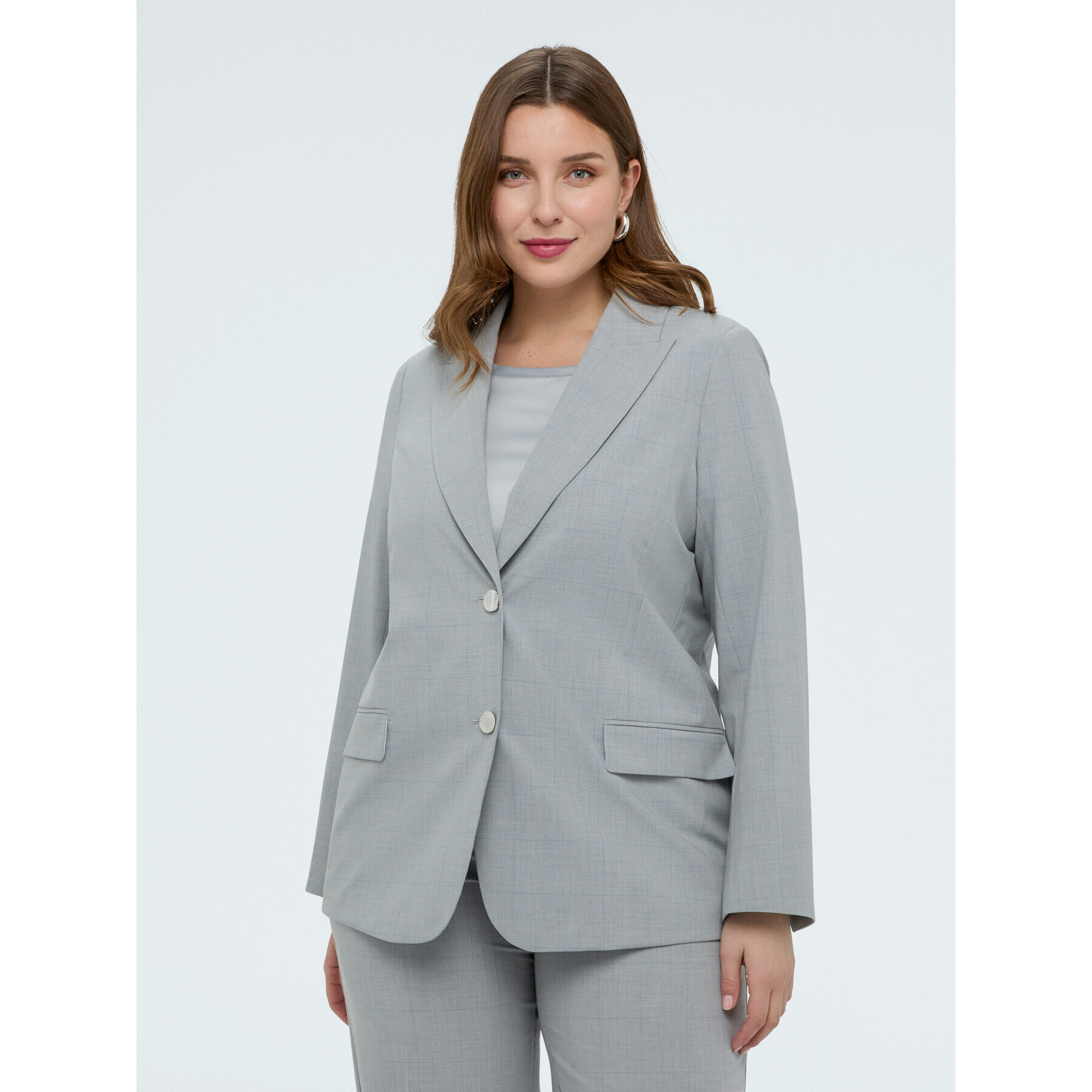 Fiorella Rubino - Blazer stampa check - Grigio