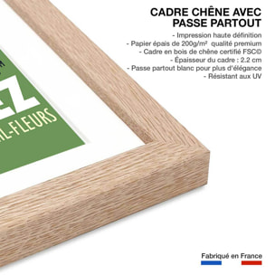 Poster de la montée de l'alpe d'huez Affiche + cadre en bois - Chêne
