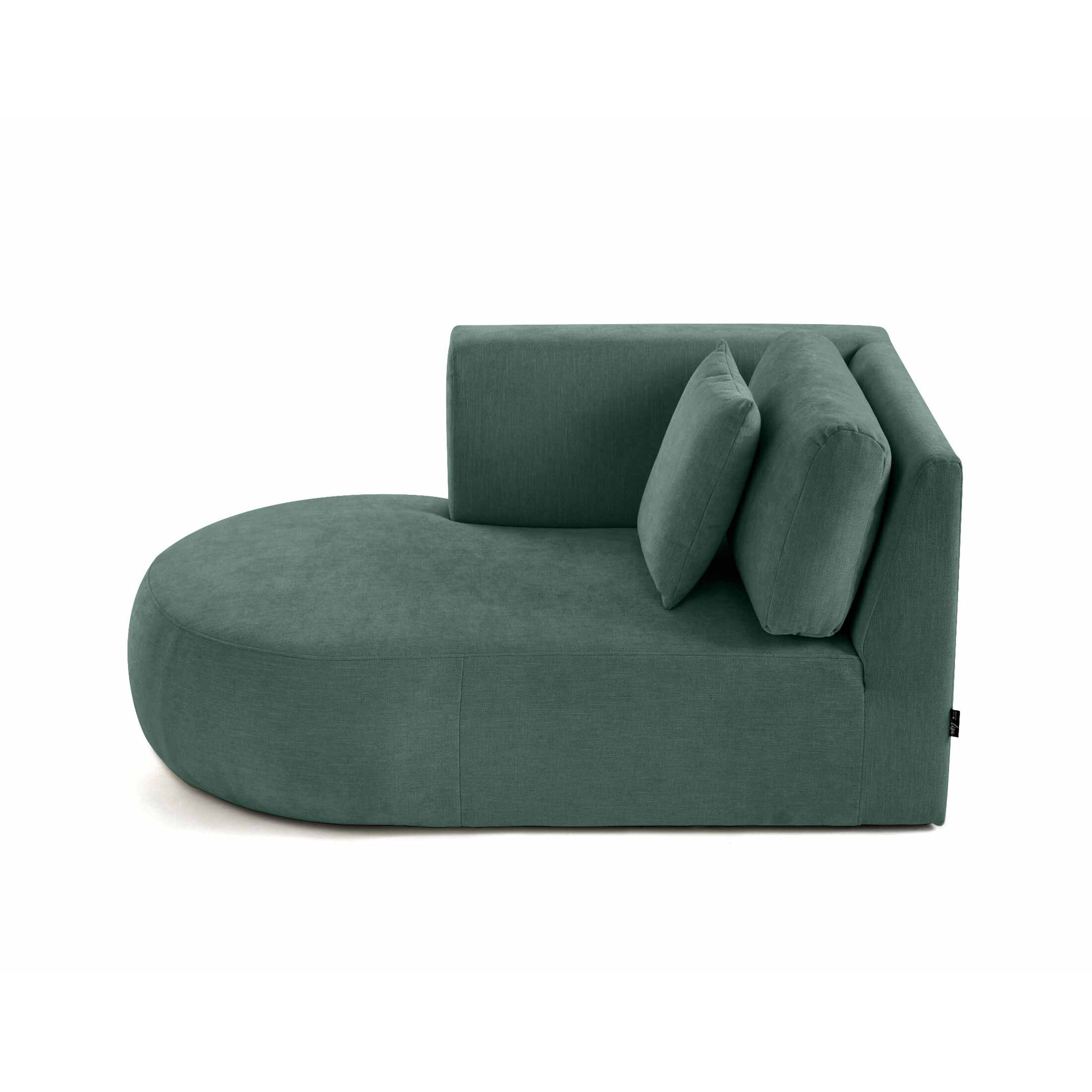 Santorini - module d'assise méridienne gauche - en tissu texturé - Vert