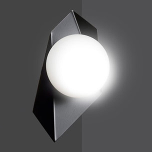 Lampada a parete Drifton in acciaio nero e vetro