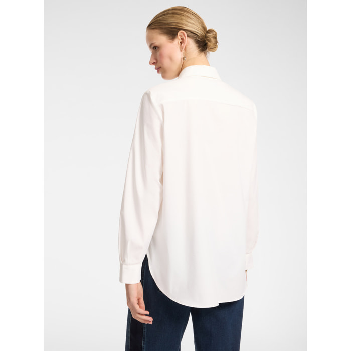 Elena Mirò - Camisa holgada de popelina - Blanco