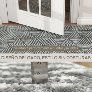 Alfombra Salón 170x120 cm Alfombra Lavable en Lavadora Pelo Corto Elementos a Líneas Tapete para Sala de Estar Dormitorio Comedor Gris Oscuro