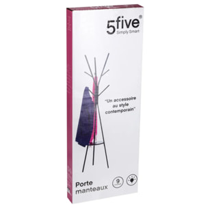 Porte-manteaux 9 crochets métal noir