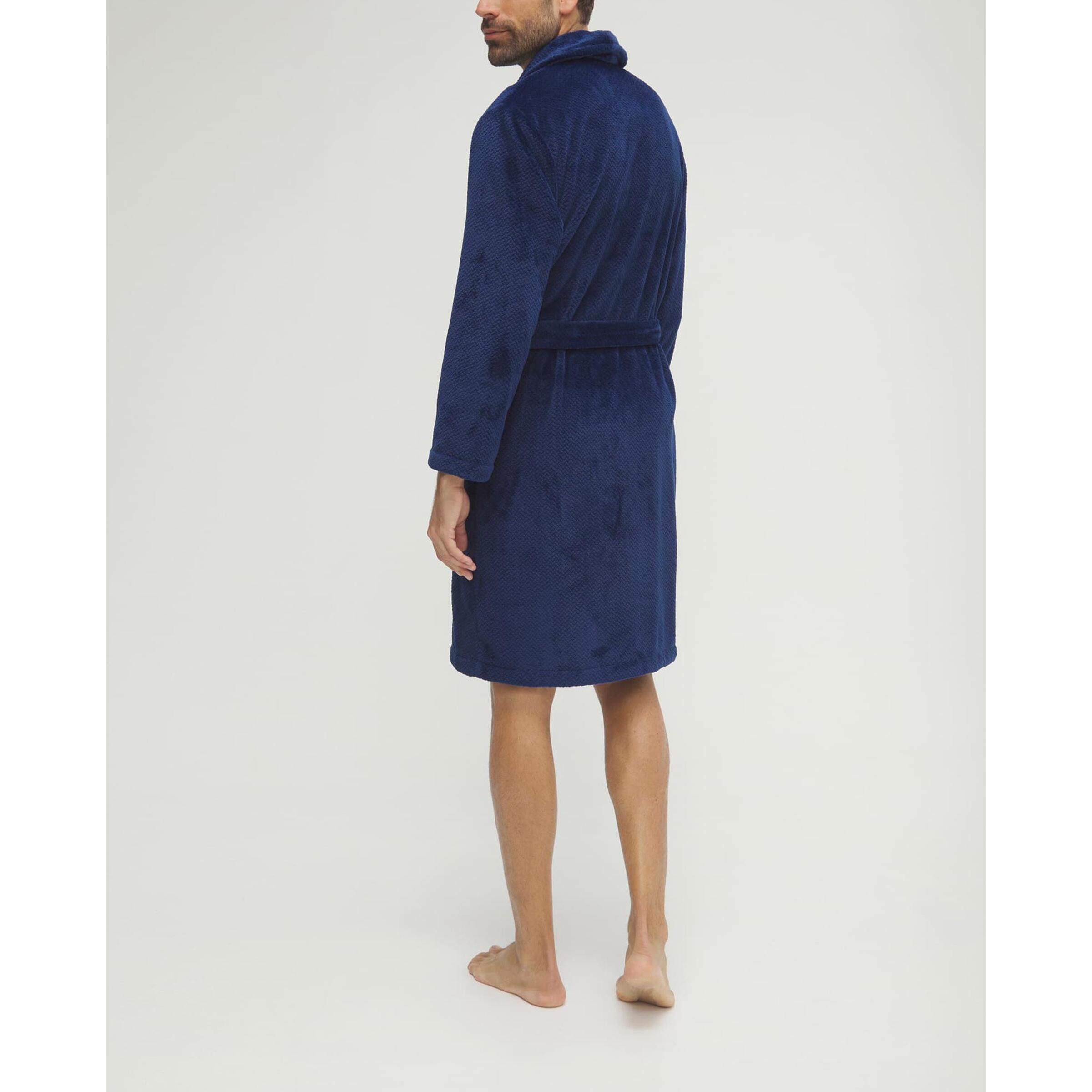 Bata hombre jacquard azul