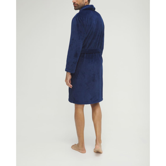 Bata hombre jacquard azul