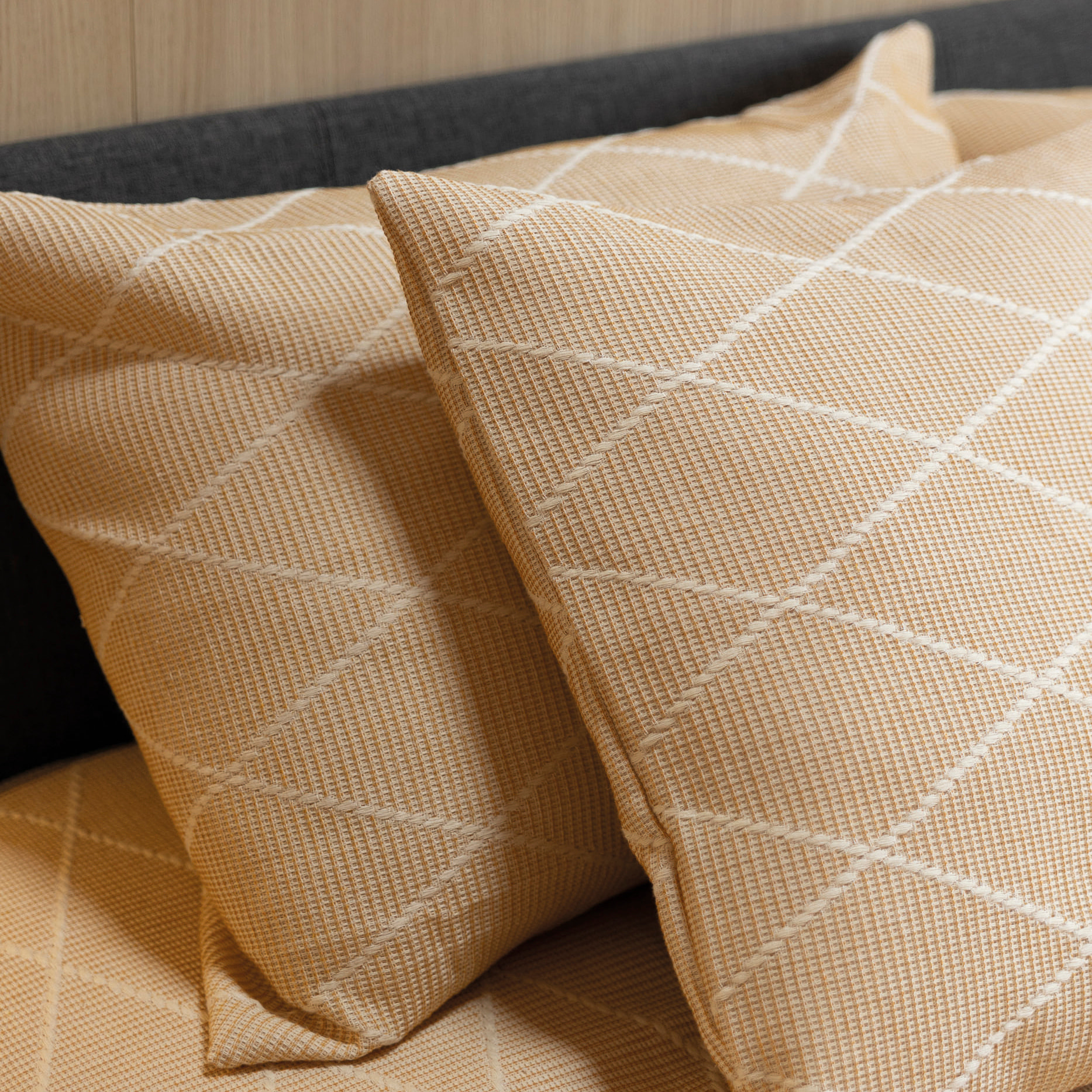 Colcha Foulard - 80% Algodón - 20% Poliéster - Jacquard - Terra Beige