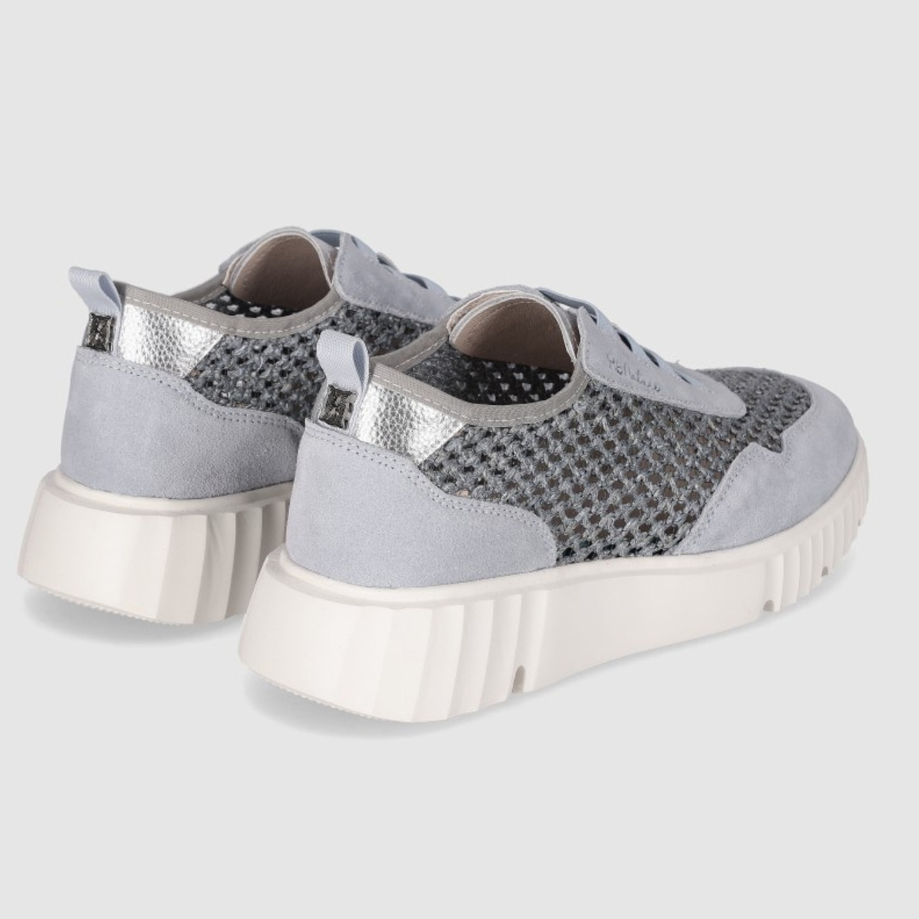 Zapatos de Piel - Azul - Tacón: Bajo