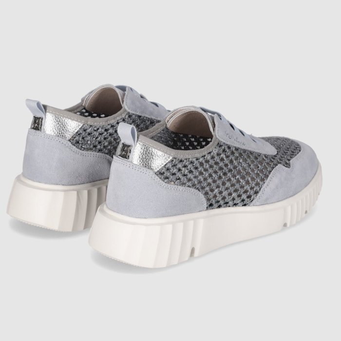 Zapatos de Piel - Azul - Tacón: Bajo