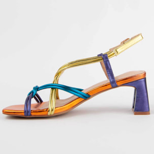 Sandalia De Tacón - Multicolor - Altura: 6 Cm