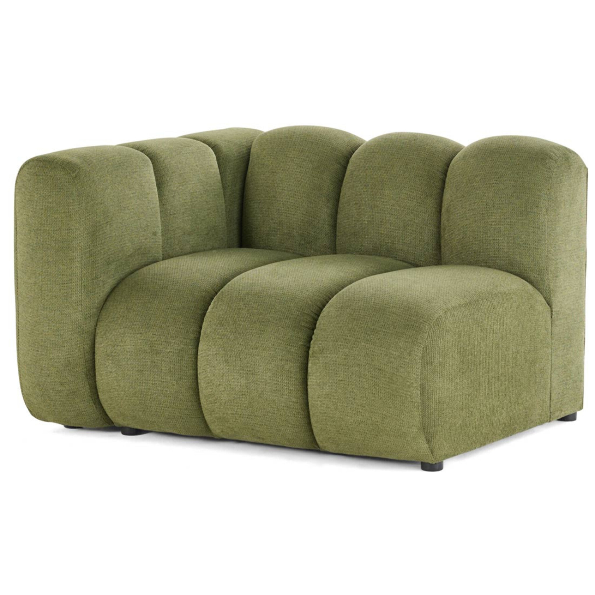 Debbie - module d'assise gauche en tissu texturé - Vert