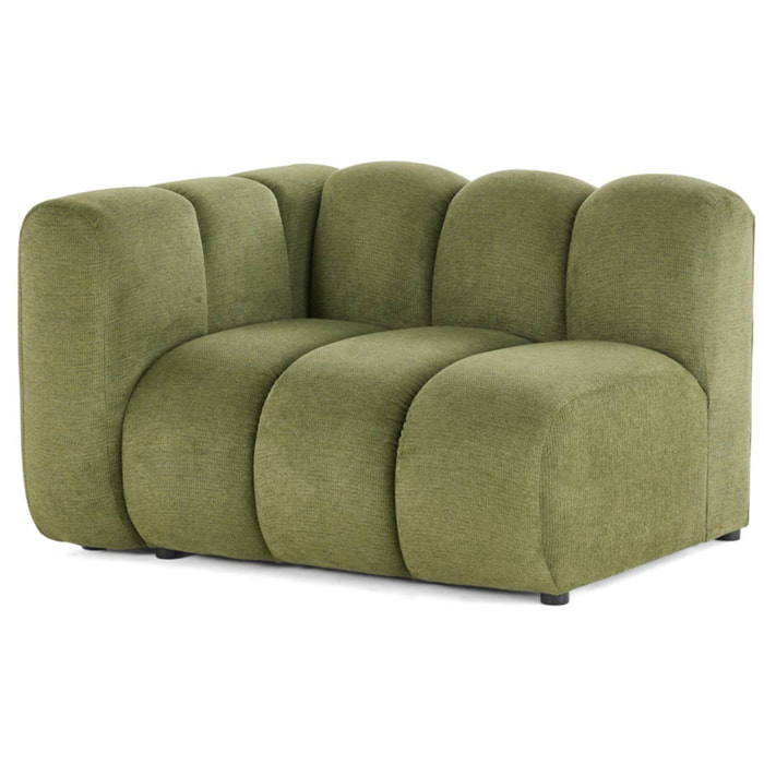 Debbie - module d'assise gauche en tissu texturé - Vert