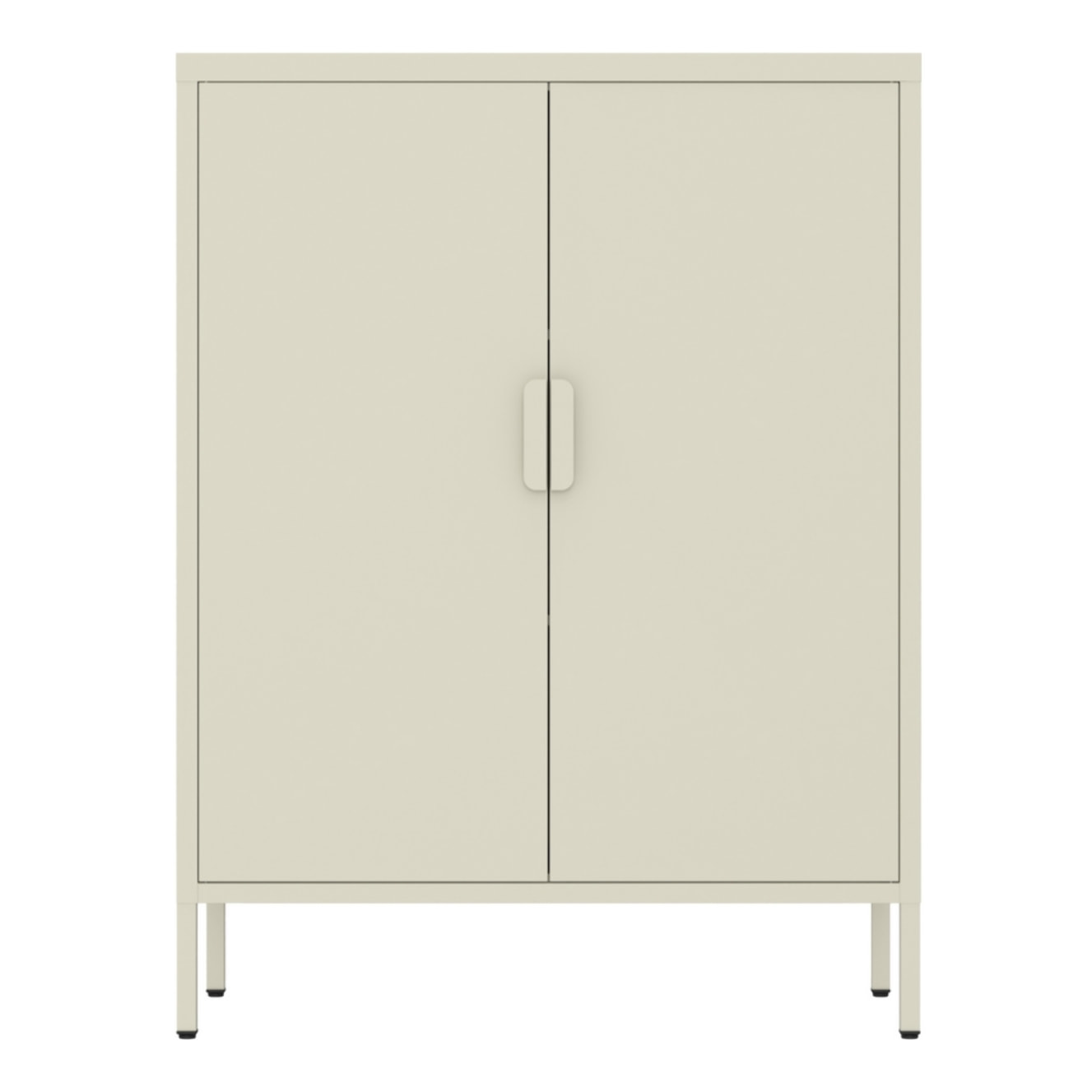 Credenza alta in metallo 2 ante 80x38x100h cm avorio - Pop