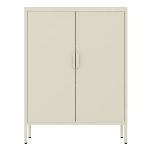 Credenza alta in metallo 2 ante 80x38x100h cm avorio - Pop
