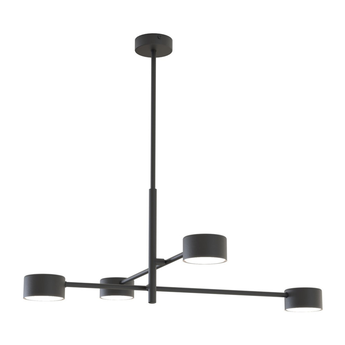 Lampada a sospensione Natsu in acciaio nero opaco