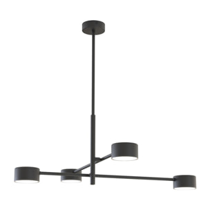 Lampada a sospensione Natsu in acciaio nero opaco