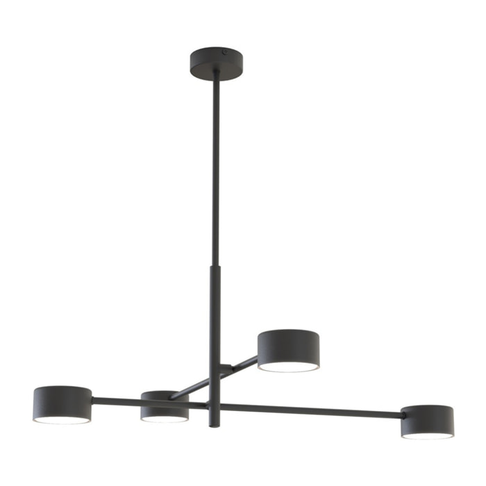 Lampada a sospensione Natsu in acciaio nero opaco