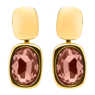 Pendientes de Circonita Marrón acabado en oro amarillo 18k