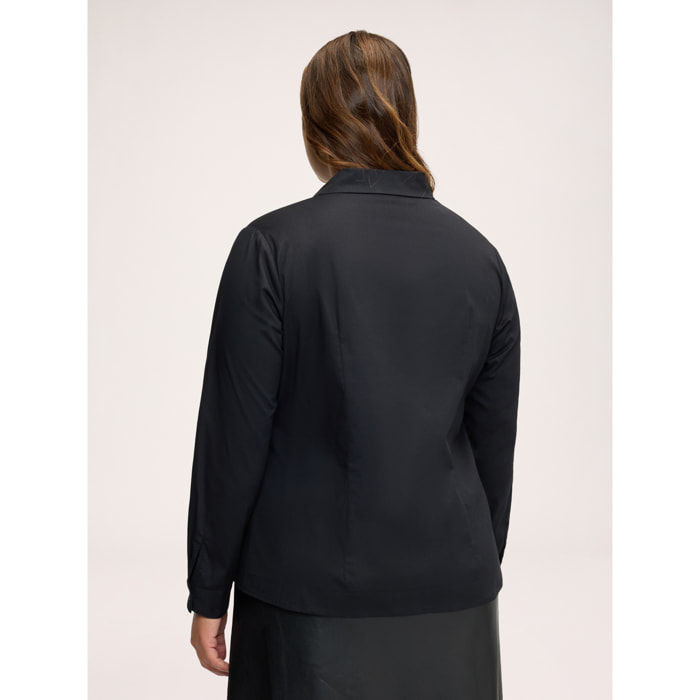 Fiorella Rubino - Camicia in cotone con applicazioni gioiello - Nero
